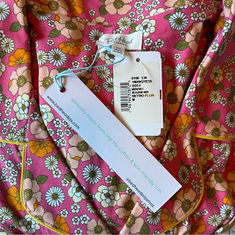 BEDHEAD RETRO FLORAL Short Sleeve Classic Shorty PJ Set, Medium (NWT) - Picture 13 of 15